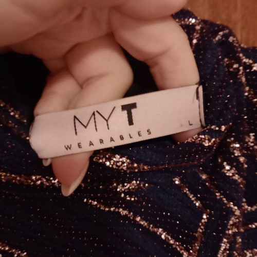 Mini dress MY T wearables like new with rhinestones, black and blue