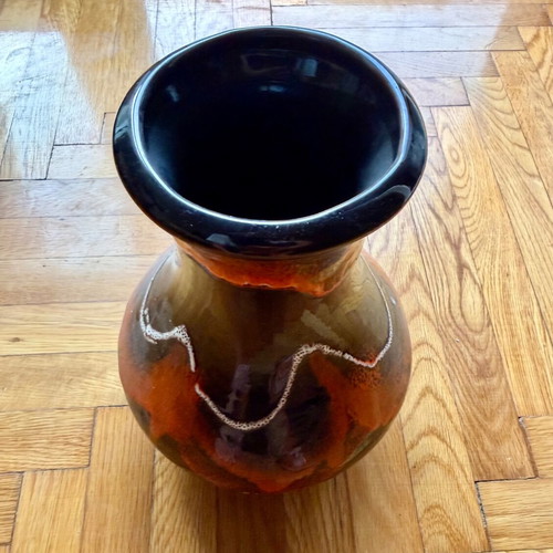 Retro ceramic vase Fat Lava Begonia style, like new