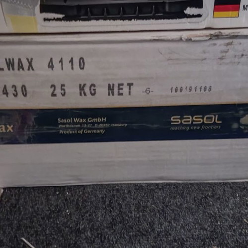 Candle Hard Paraffin SASOL WAX 4110 new 25Kg transparent
