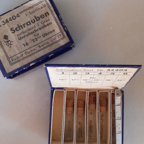 Rudolf Flume Berlin pre-war watch screws set, collectible