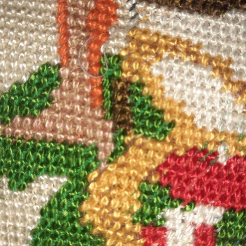 Vintage gobelin embroidery without frame 40x20 cm