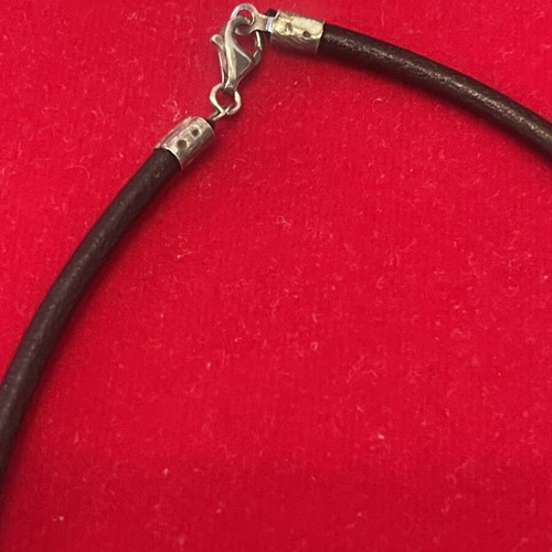 Stavros pendant with Christ depiction silver mass handcrafted used with leather cord