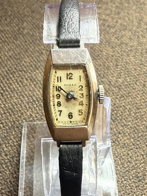 Rolex Prima wristwatch 1930 vintage used, black and white