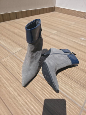 Replay leather ankle boots like new, grey and blue, size 39