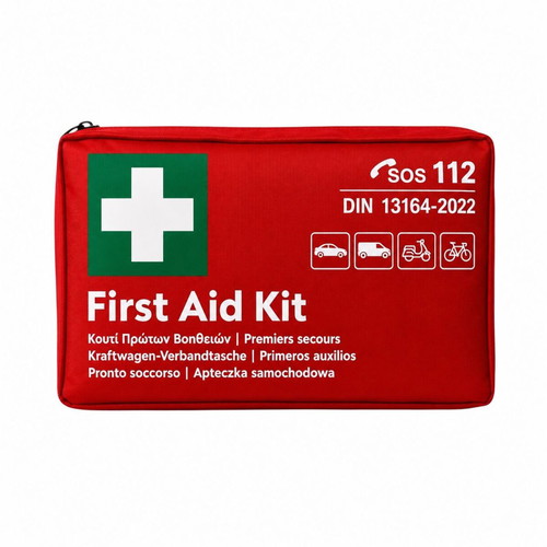 Car First Aid Kit new, certified DIN 13164:2022 with 42 items