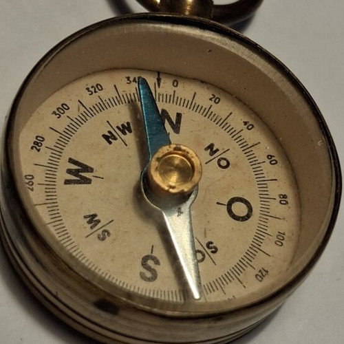 Military brass compass 1930 used, Germany, functional