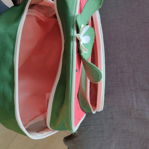 Children's strawberry backpack like new, red