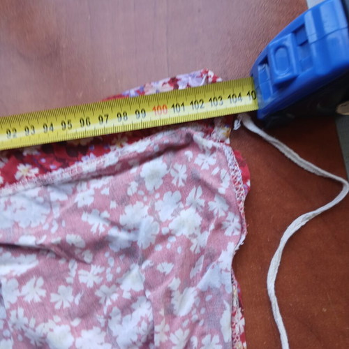 Pareo used, red multicolor floral pattern