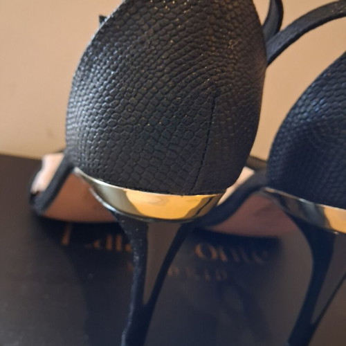 Lara Conte Madrid leather sandals new, black, heel height 8 cm, size 37