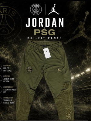 Jordan PSG olive green limited drifit pants, size S