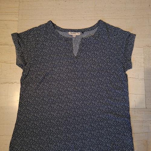 Blouse like new, size 40, navy blue with white hearts