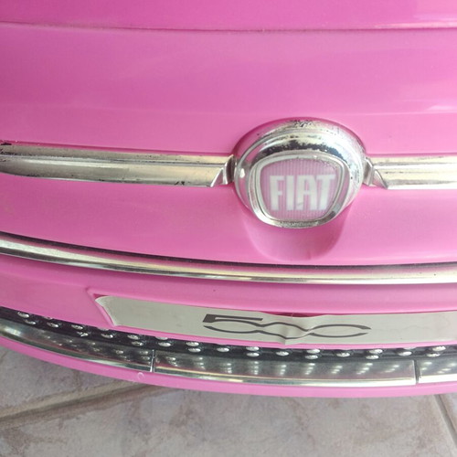 Children's Car Pink electric car with battery and charger. FIAT 500