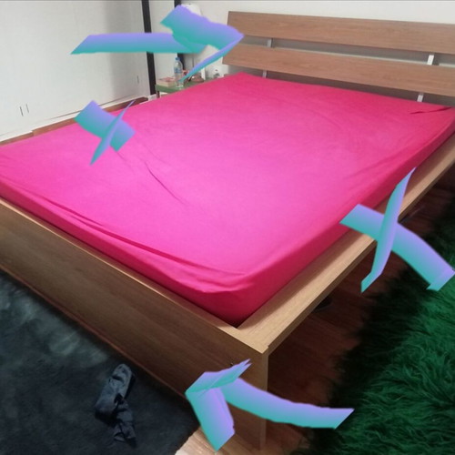Ikea Hopen double bed headboard and base used