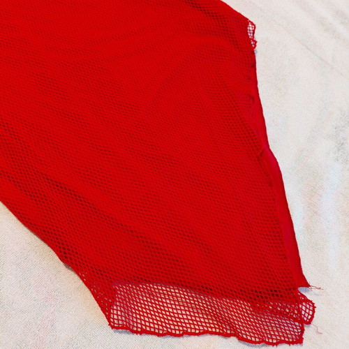 Red mesh mini dress asymmetrical hem size S like new