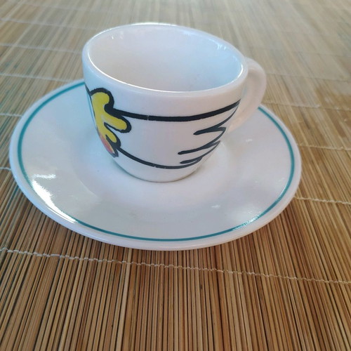 Modern coffee cup set with saucer