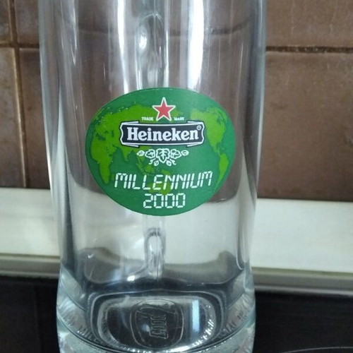 Millenium 2000 collectible beer glass new Heineken