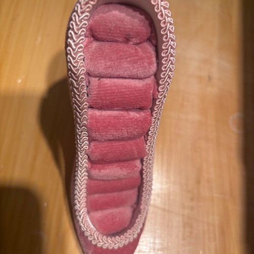 Pink Velour Shoe Ring Holder for 10 Rings Like New