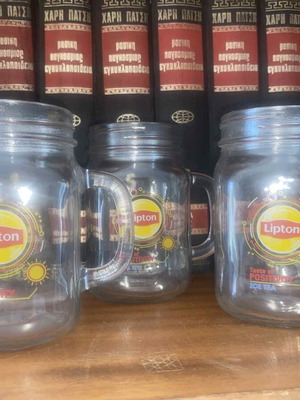 Σετ 3 γυάλινα ποτήρια Ice Tea Lipton σαν καινούργιο