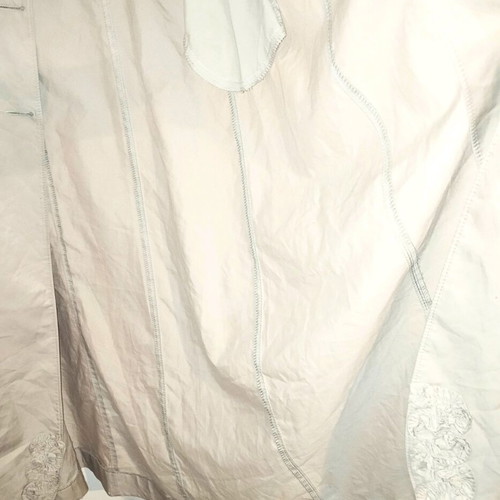 Retro Muse beige waterproof trenchcoat with ruffle flower details like new, size L-XL
