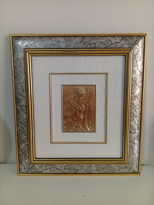 Ιταλικός ανάγλυφος πίνακας Art Nouveau Konti Gallery ασήμι 925 σαν καινούργιο