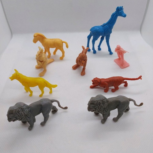 Biokonto figures used, vintage 1970 animal set