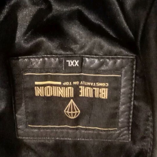 Leather coat black XXL like new