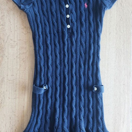 Polo Ralph Lauren knitted dress size M like new, dark blue kids