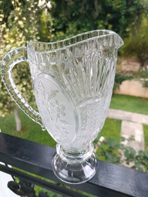 Vintage crystal pitcher ornate, like new