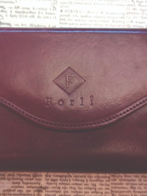 Leather wallet used, Italian, burgundy color