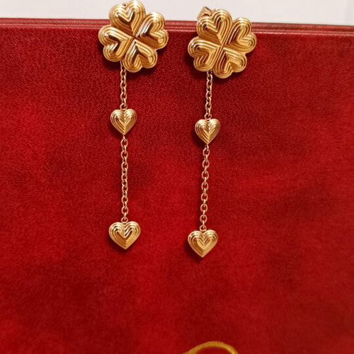 Folli Follie earrings like new, pink gold plated silver, clover and hearts design
