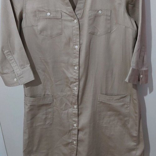 Beige shirts used, 100% cotton, wearable as dress