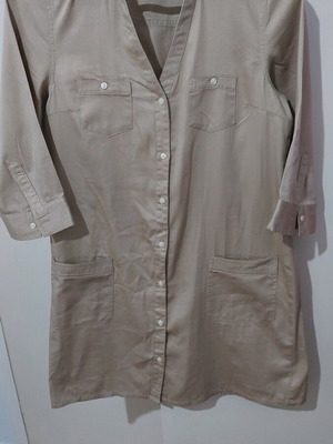 Beige shirts used, 100% cotton, wearable as dress