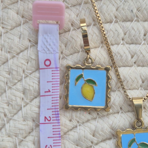 Lemon Blossom jewelry set new, turquoise and gold steel
