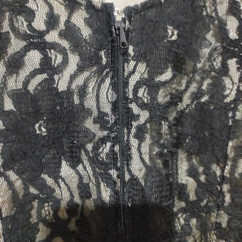 Maxi evening dress lace with tulle used, black, size XS-S