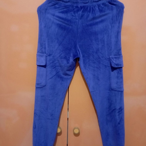 Velvet tracksuit pants for girls, purple