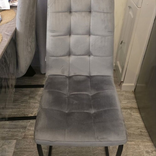 Dining chairs set of 6 in gray, like new