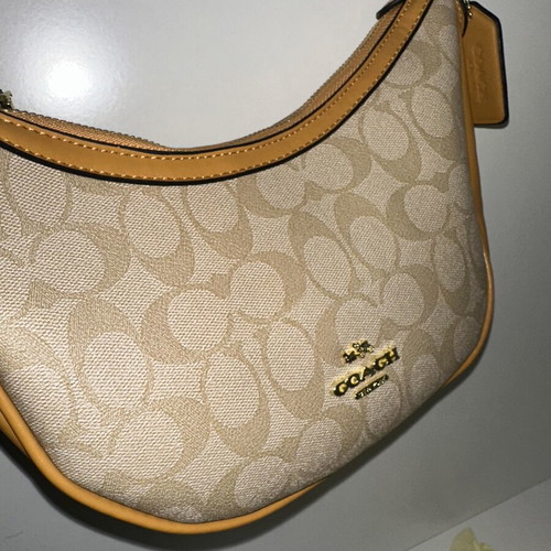 Coach Aria Shoulder Bag Khaki Saddle new