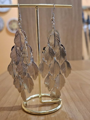 Handmade silver hanging earrings new, 9 centimeters
