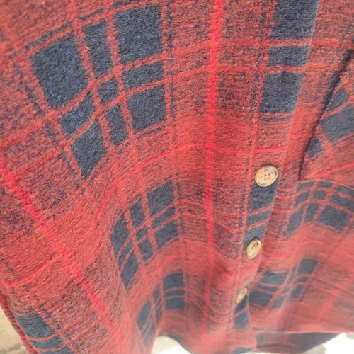 Checked coat-jacket unused, one size, blue and red, 35% wool