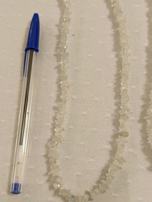 Κολιέ Σελενίτης καινούργιο με ασημένιο κούμπωμα ασφαλείας