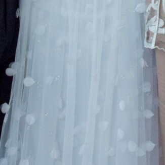 Romantic A-line wedding dress with 3D details