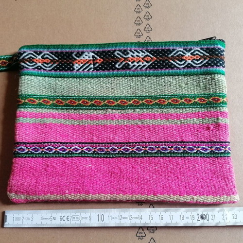 Peruvian woven toiletry bag new, handmade from sheep wool