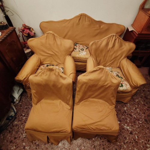 Handmade sofa set 5 pieces like new, classic 1970