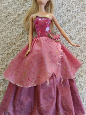 Barbie Charm School princess used, non-working mechanism, worn dress