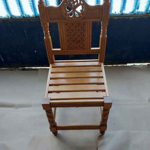 Wooden carved church chair new