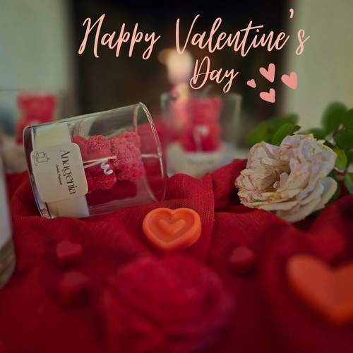 Handmade Valentine’s Love Bear soy candle biscuit vanilla 250gr new