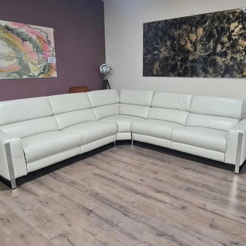 Torres corner sofa cream with electric relax mechanism and genuine leather