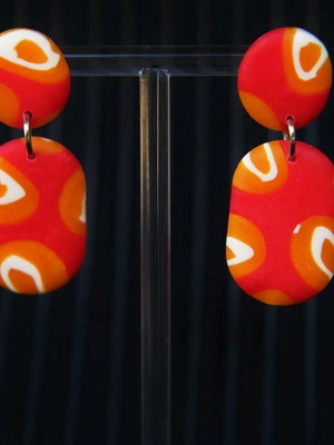 Handmade polymer clay earrings new with stainless steel stud