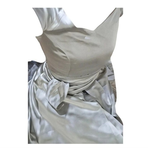 Silver Metallic Taffeta Midi Dress Join Clothes like new, one size