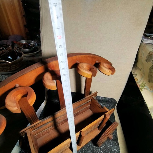 Decorative wooden object used for bottle and glass